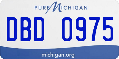 MI license plate DBD0975