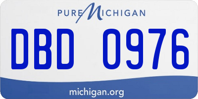 MI license plate DBD0976