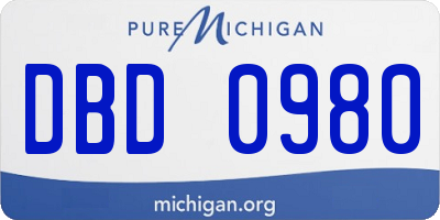 MI license plate DBD0980