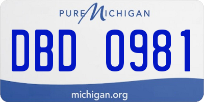 MI license plate DBD0981