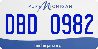 MI license plate DBD0982