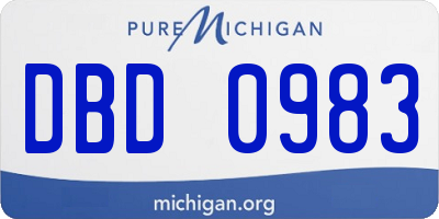 MI license plate DBD0983