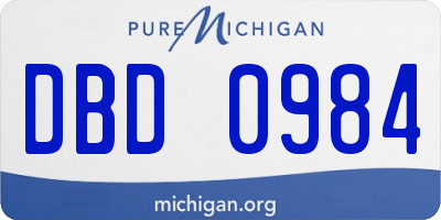 MI license plate DBD0984