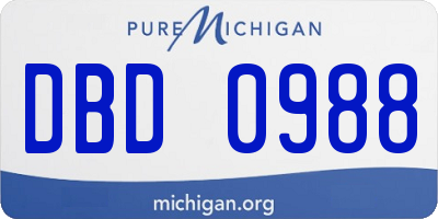 MI license plate DBD0988