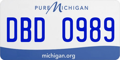 MI license plate DBD0989