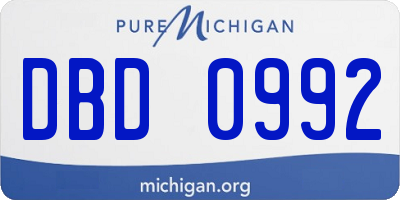 MI license plate DBD0992