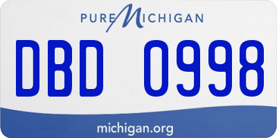MI license plate DBD0998