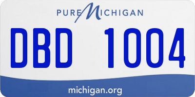 MI license plate DBD1004