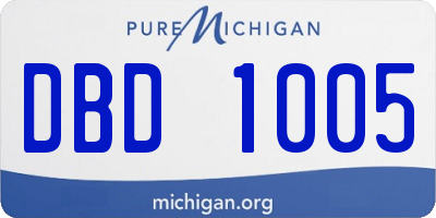 MI license plate DBD1005