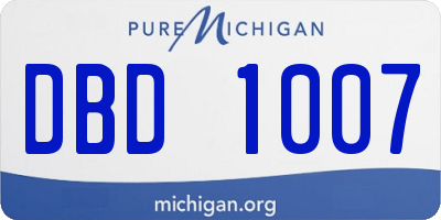 MI license plate DBD1007