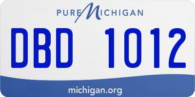MI license plate DBD1012
