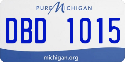 MI license plate DBD1015