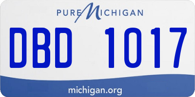 MI license plate DBD1017