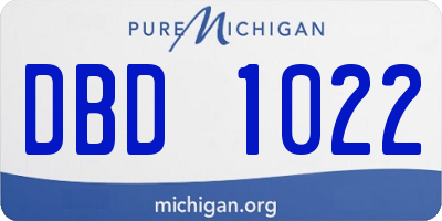 MI license plate DBD1022