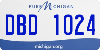 MI license plate DBD1024