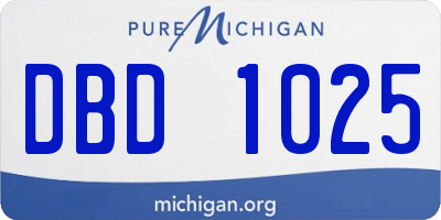 MI license plate DBD1025