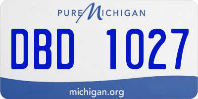 MI license plate DBD1027