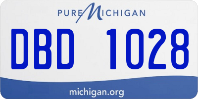 MI license plate DBD1028