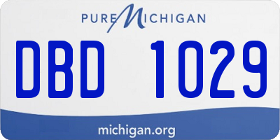 MI license plate DBD1029