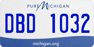 MI license plate DBD1032