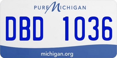 MI license plate DBD1036