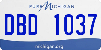 MI license plate DBD1037