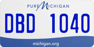 MI license plate DBD1040