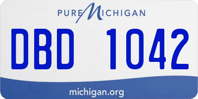 MI license plate DBD1042