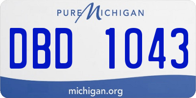 MI license plate DBD1043