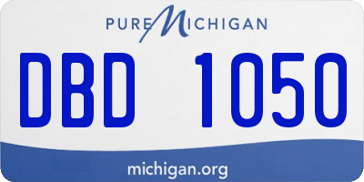 MI license plate DBD1050