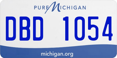 MI license plate DBD1054