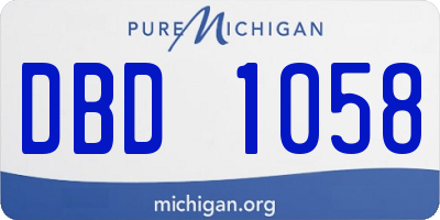 MI license plate DBD1058