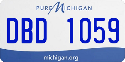 MI license plate DBD1059