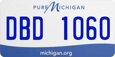MI license plate DBD1060