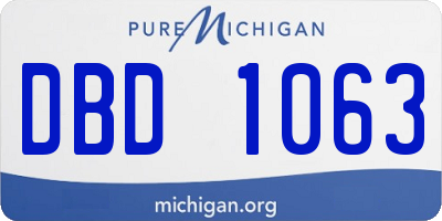 MI license plate DBD1063