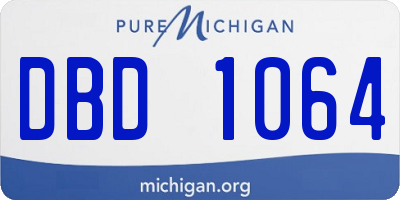 MI license plate DBD1064