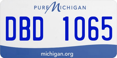 MI license plate DBD1065