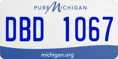 MI license plate DBD1067