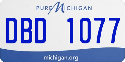 MI license plate DBD1077