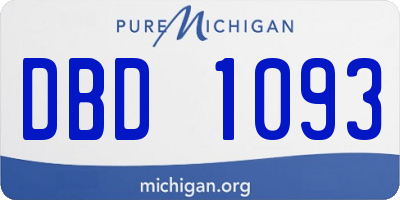 MI license plate DBD1093