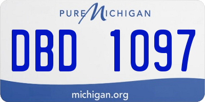 MI license plate DBD1097