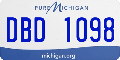 MI license plate DBD1098