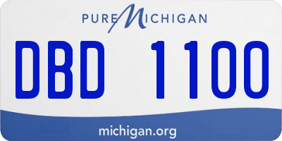 MI license plate DBD1100
