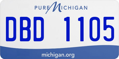 MI license plate DBD1105