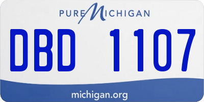 MI license plate DBD1107