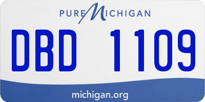 MI license plate DBD1109
