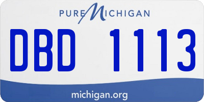 MI license plate DBD1113