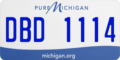 MI license plate DBD1114