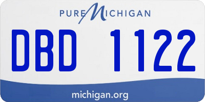 MI license plate DBD1122