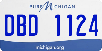 MI license plate DBD1124